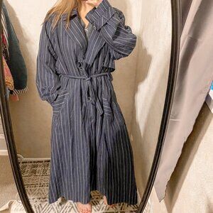 Free People Melia Mac Pinstripe Trench Coat L